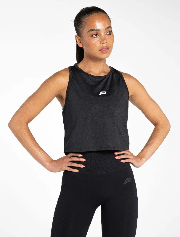 Breeze Crop Tank - Black