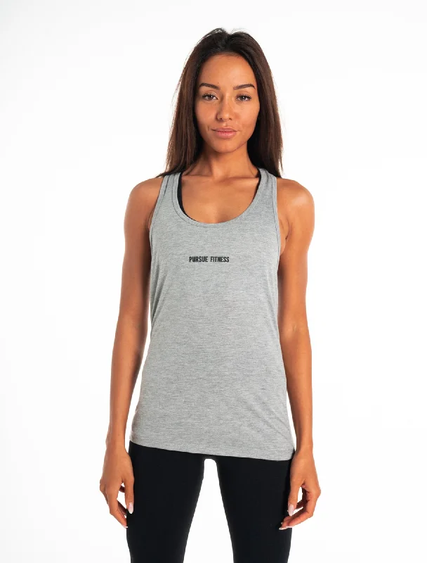 Cross Back Tank - Heather Grey