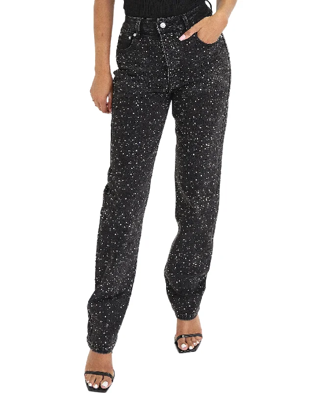 Crystal Studded Mid Rise Jeans