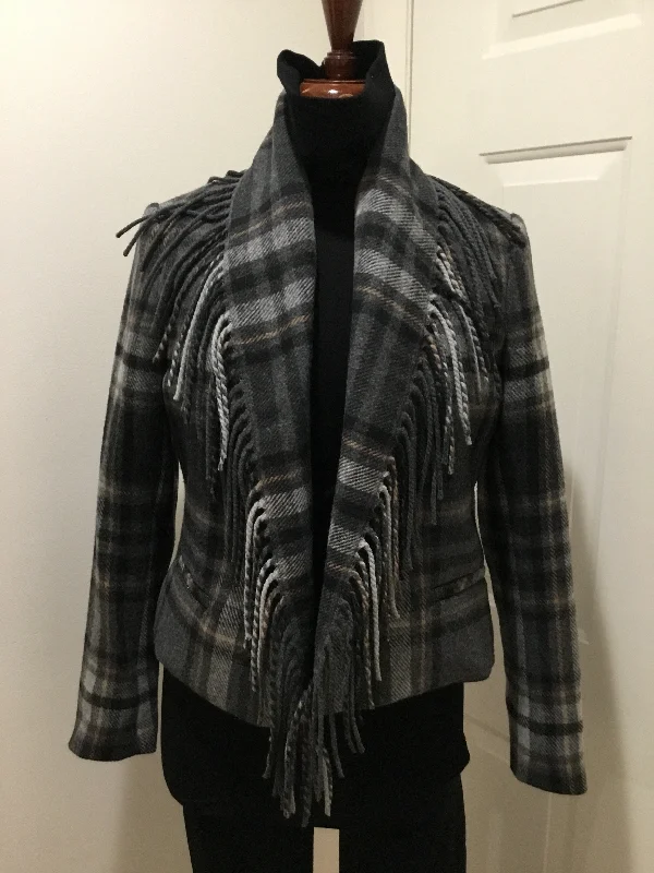 Drew Charcoal Plaid Short Jacket