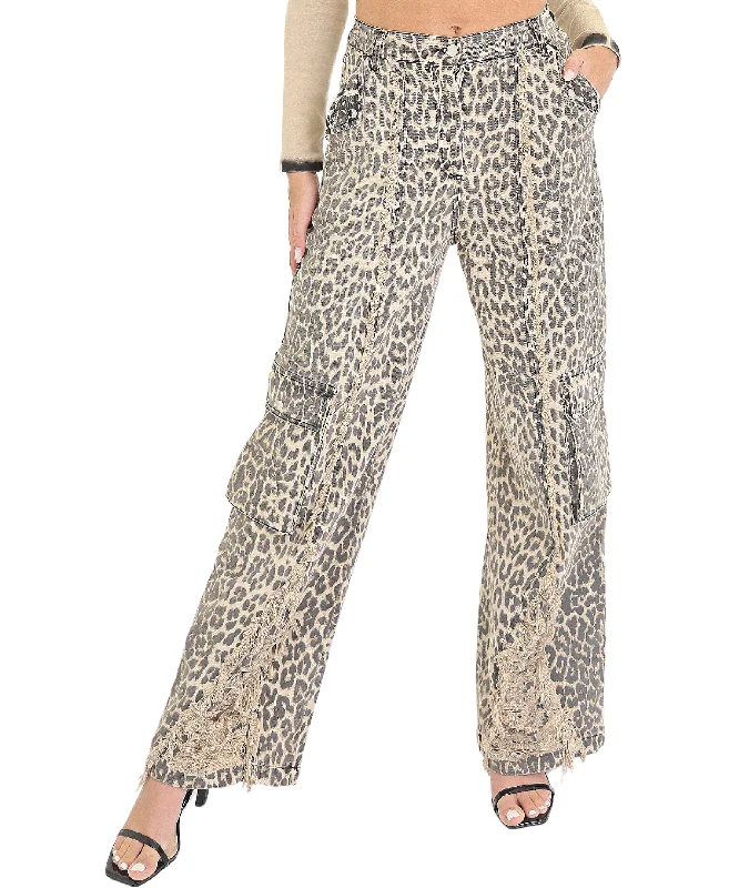 Leopard Cargo Jeans