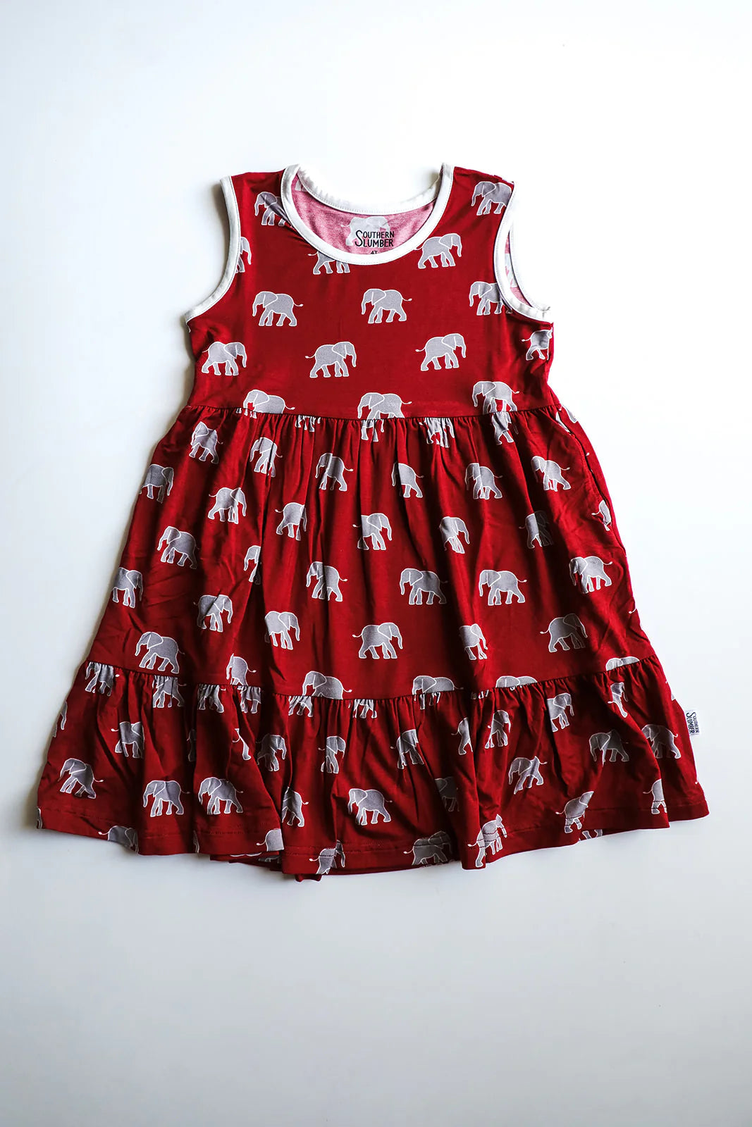 Southern Slumber Elephant Tiered Twirl Dress