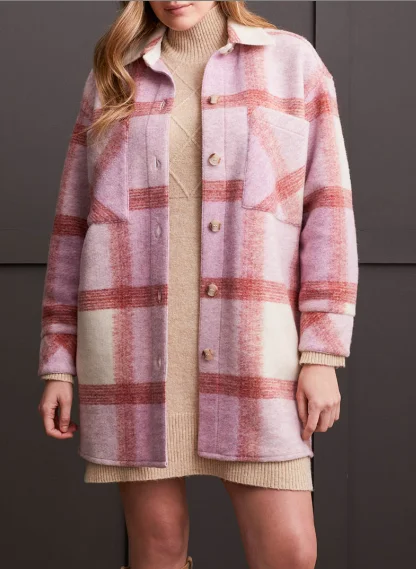 Tribal Pink Plaid Shacket