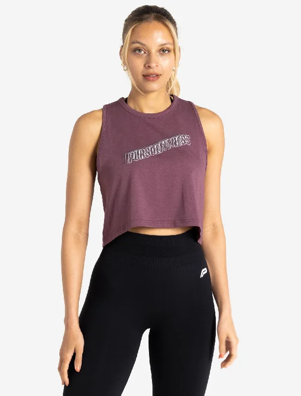 Wave Crop Tank - Plum