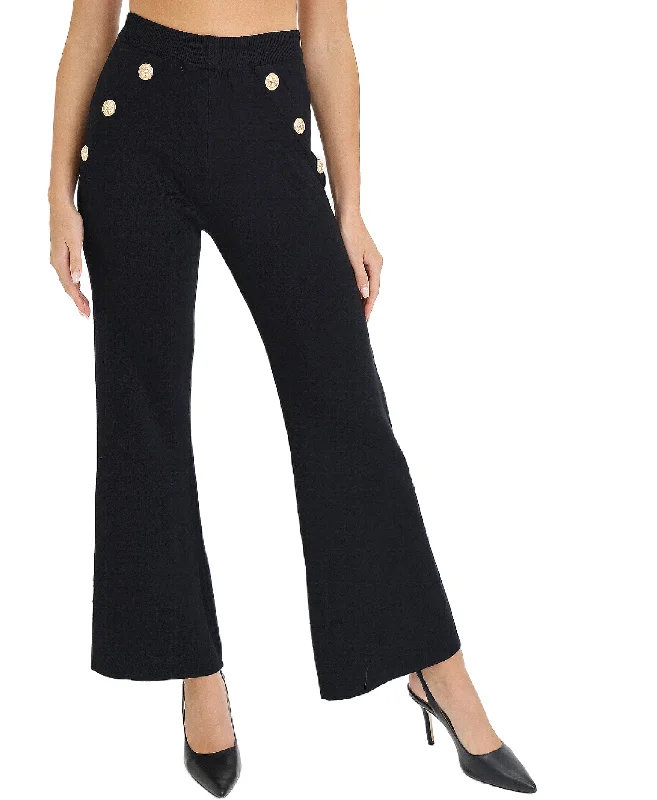 Wide Leg Pants w/ Button Accents