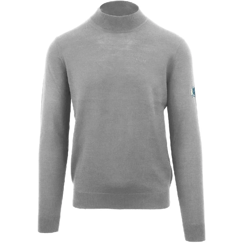 Aquascutum Plain Funnel Neck Grey Jumper