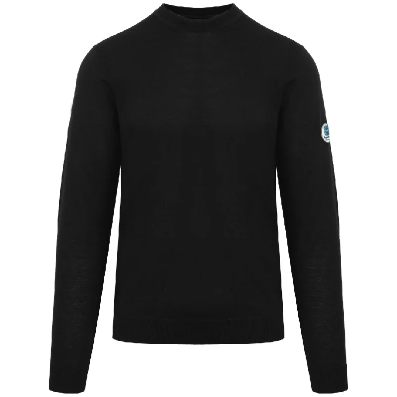 Aquascutum Plain Round Neck Black Jumper