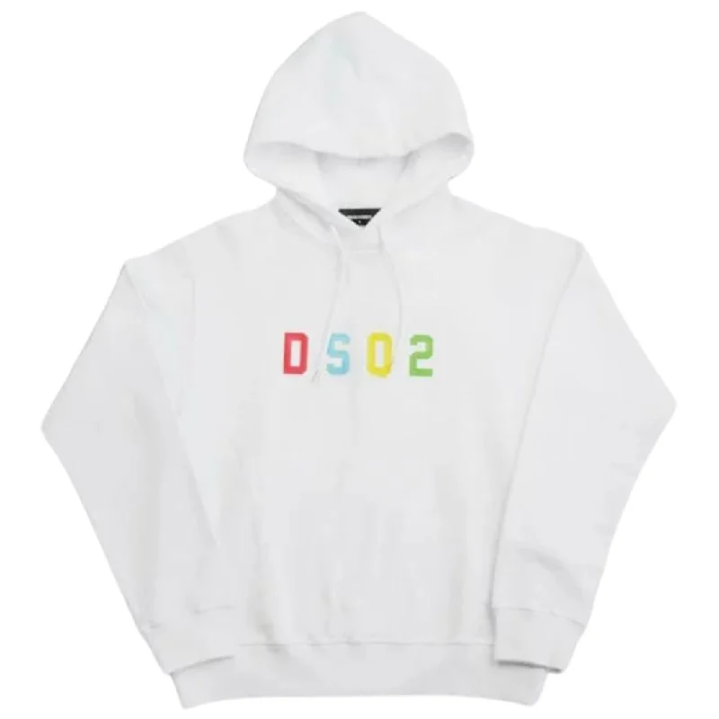 Dsquared2 Multicoloured Dsq2 Logo White Hoodie