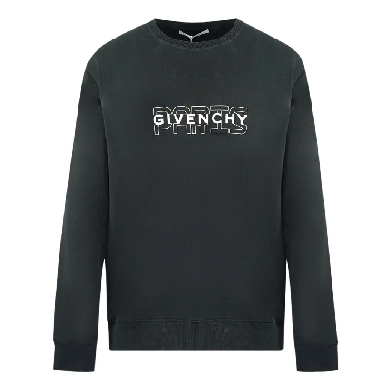 Givenchy Paris Cut Logo Black Sweater