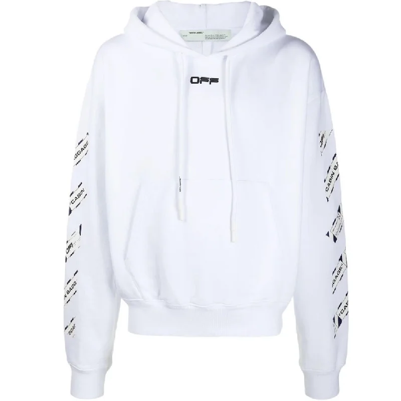 Off-White Airport Tape Slim Fit White Hoodie