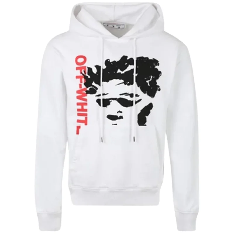 Off White Face Arrow Slim Fit White Hoodie