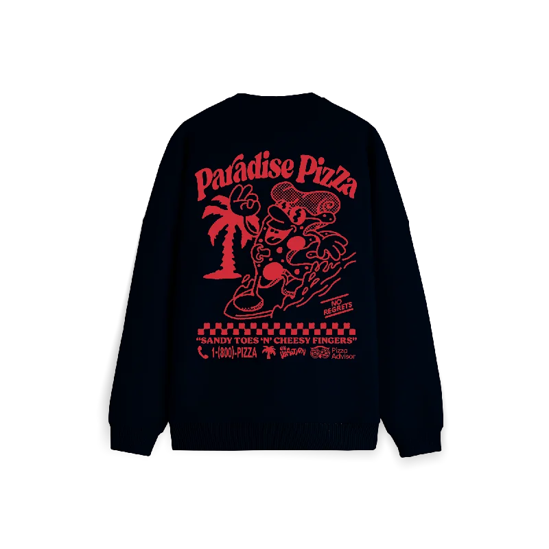 Paradise Pizza Sweater - Black