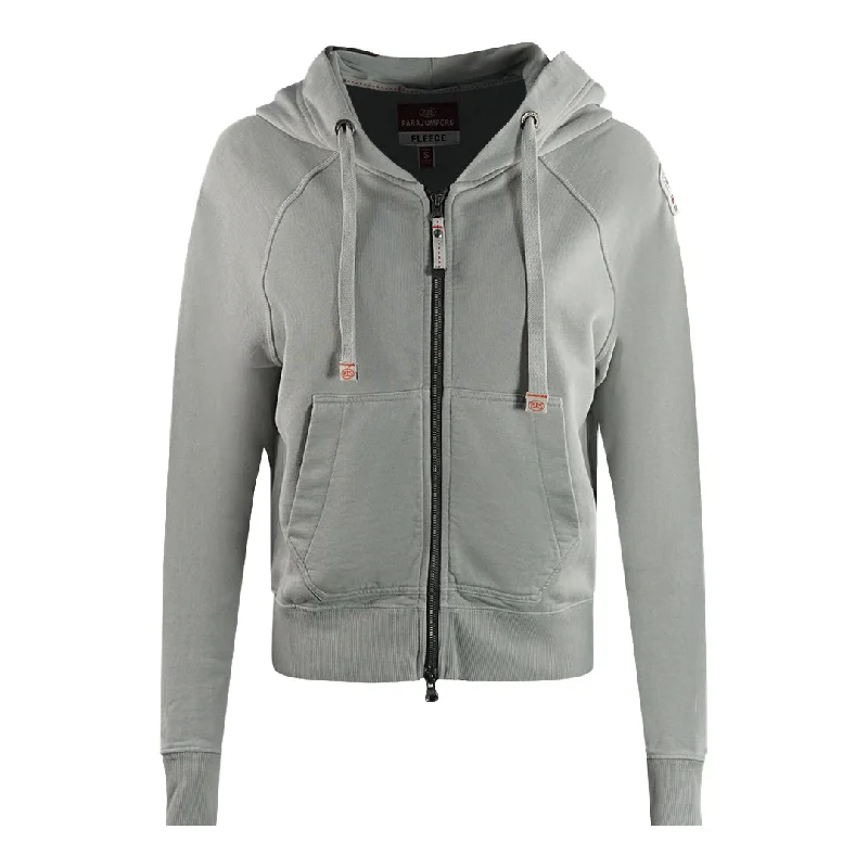 Parajumpers Linzy Paloma Grey Zip Up Cropped Hoodie