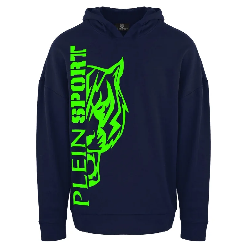 Plein Sport Side Logo Navy Blue Hoodie