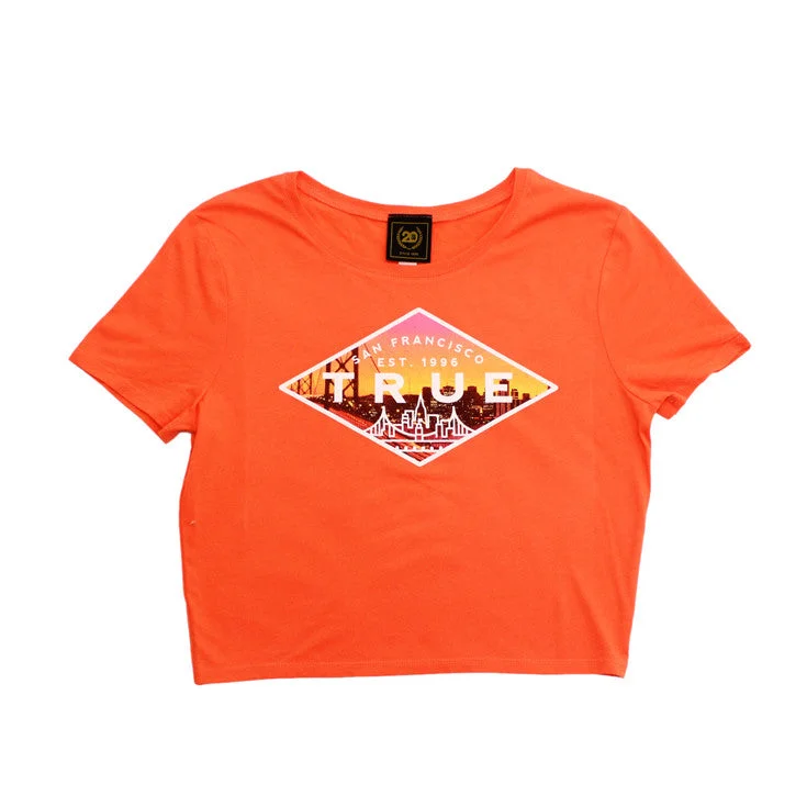 True Womens Established 2 Crop Top Peach