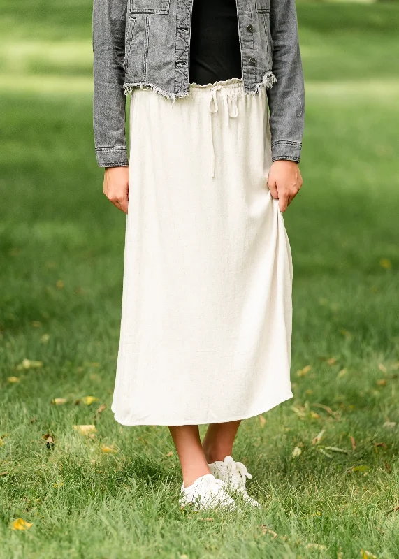 Essential Linen Drawstring Maxi Skirt