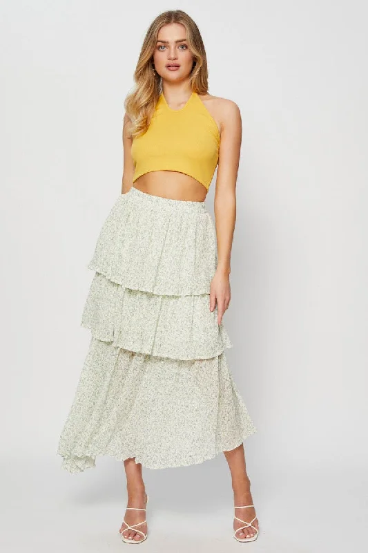 Print Cancan Layered Skirt