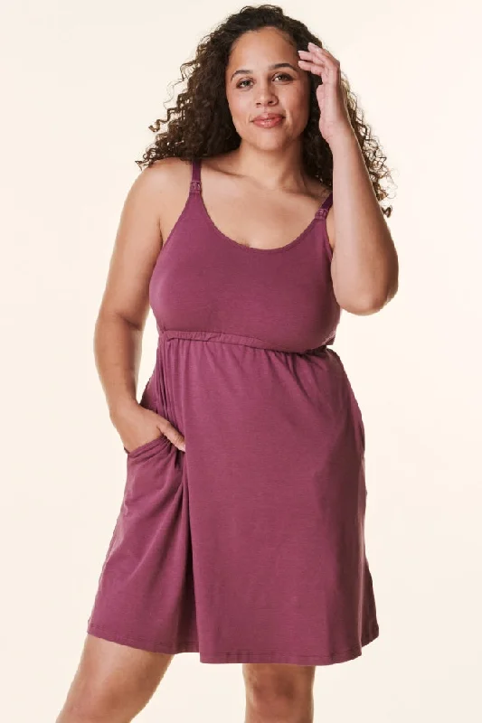 Plum Bravado Drop Front Nursing Dress