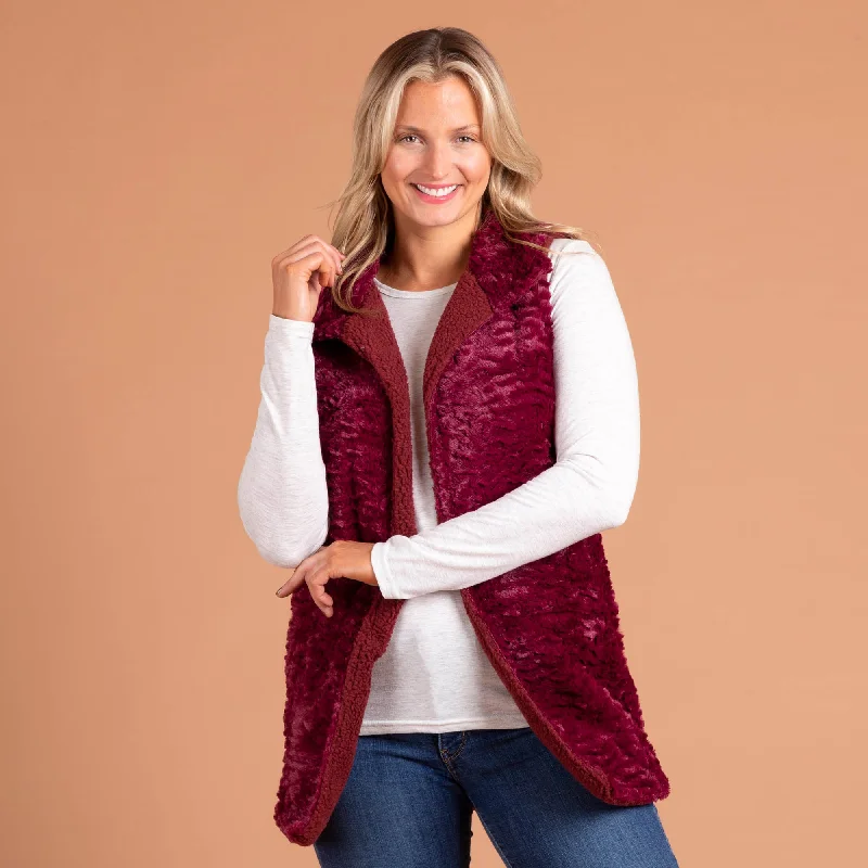 Faux Fur Fleece-Lined Vest