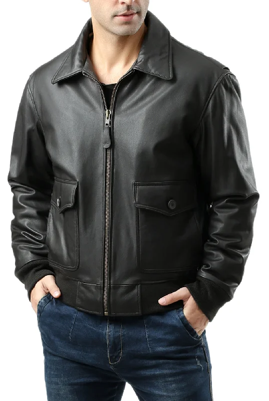 Landing Leathers Men Air Force G-2 Goatskin Leather Flight Bomber Jacket