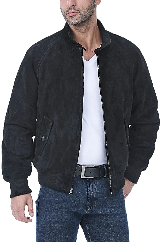 Landing Leathers Men WWII Suede Leather Bomber Jacket