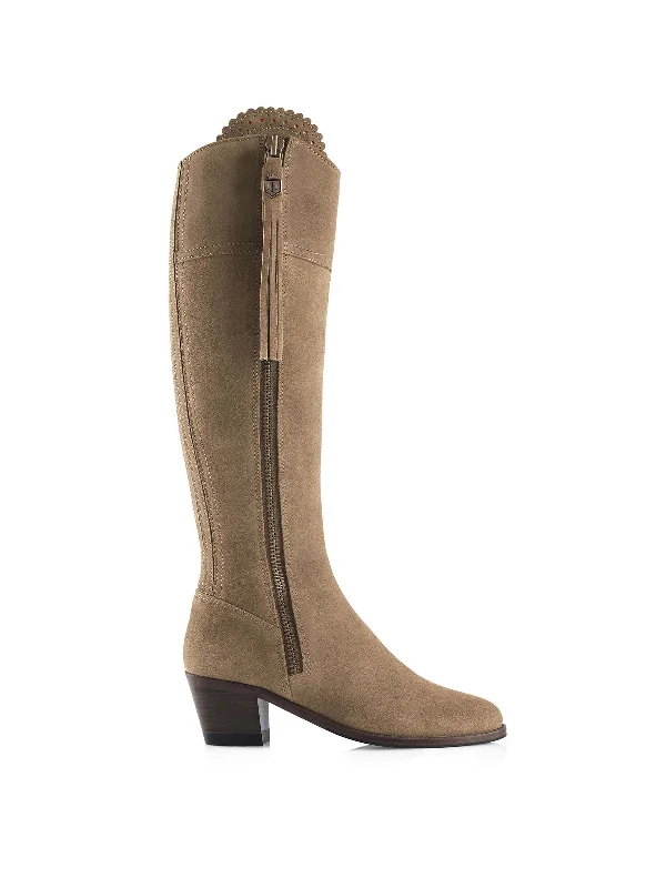 Heeled Regina (Sporting Fit) - Taupe Suede