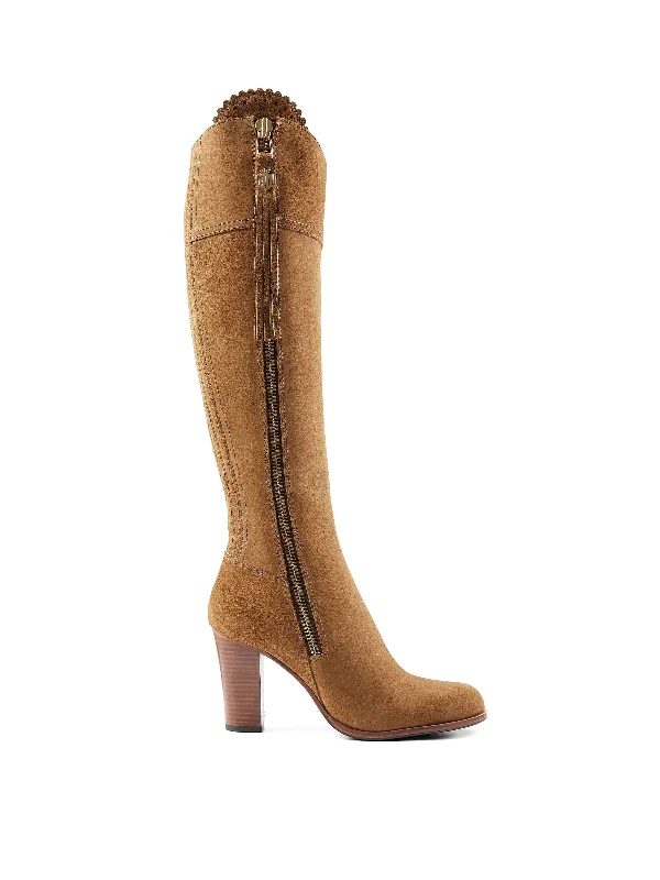 High Heeled Regina (Regular Fit) - Tan Suede