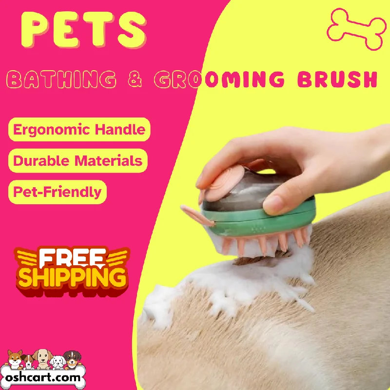 Zylo 2-in-1 Pet Bathing & Grooming Brush