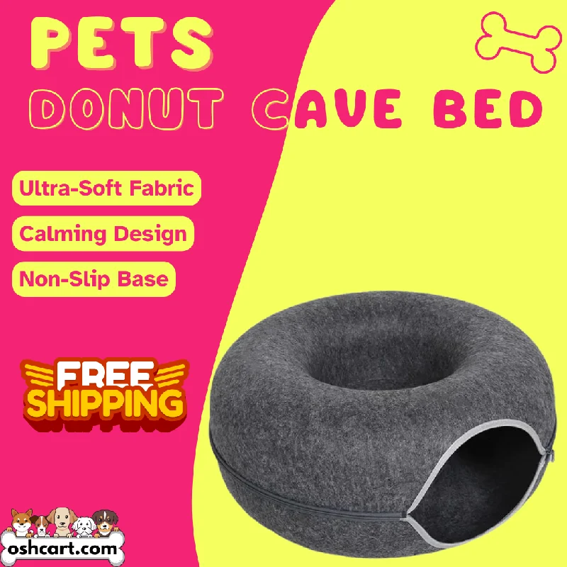 Zylo Donut Cave Bed - Cozy Hideaway for Pets