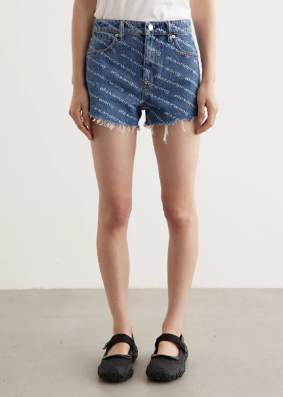 Logo Print Bite Shorts