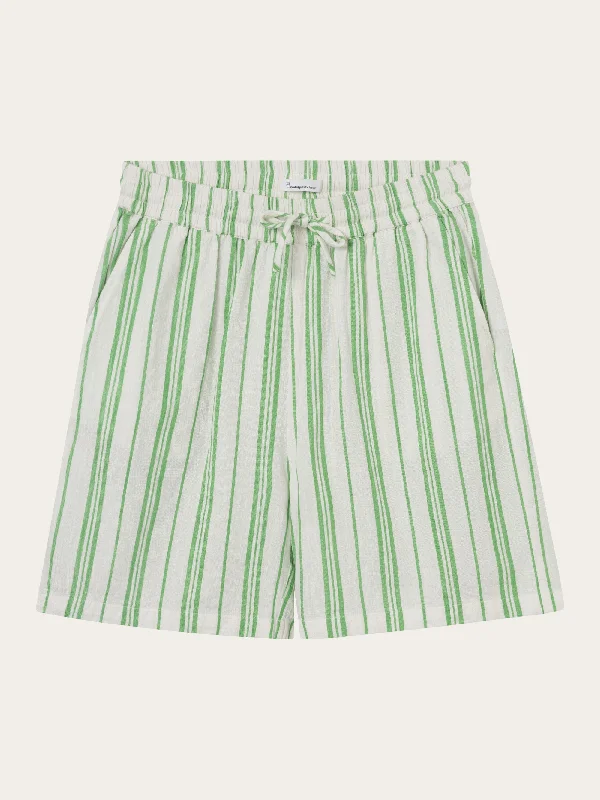 Cotton elastic waist shorts - Stripe