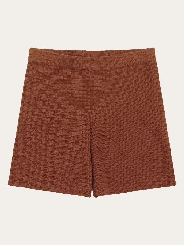 GALE mid-rise cotton racking stitch shorts - GOTS/Vegan - Tiramisu