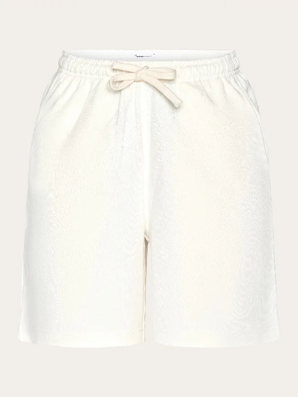 Loose fit high-waisted sweat shorts - GOTS/Vegan - Egret