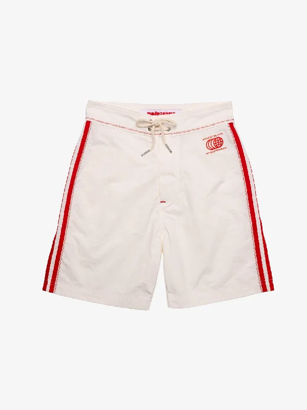 Made Some Long Shorts - Cream & Red