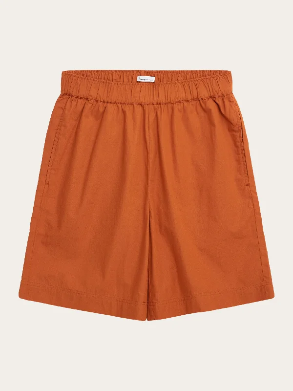 Poplin bermuda shorts - Leather Brown