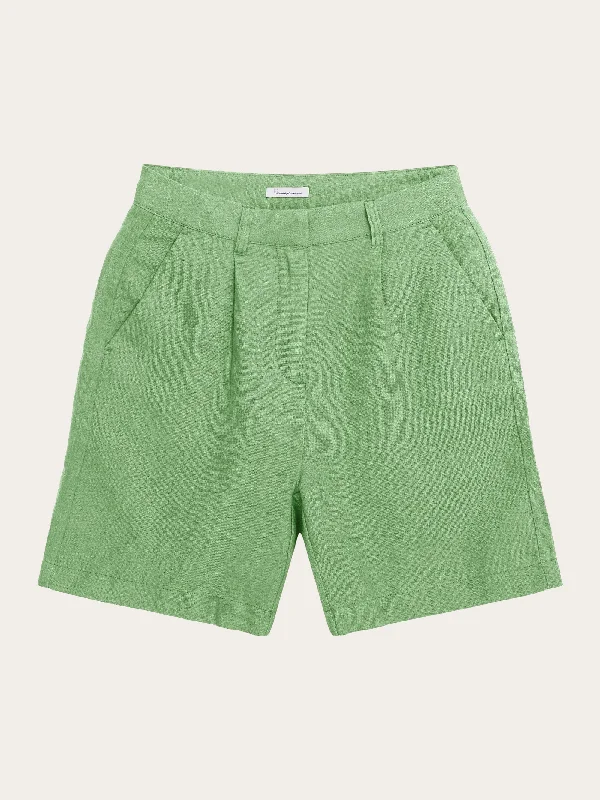 POSEY wide high-rise linen shorts - GOTS/Vegan - Shale Green