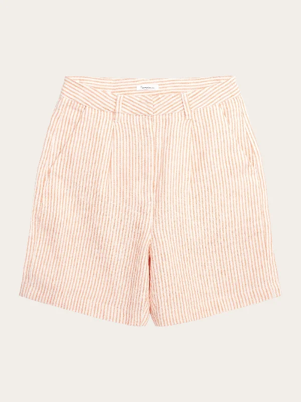 POSEY wide high-rise striped linen shorts - GOTS/Vegan - Orange