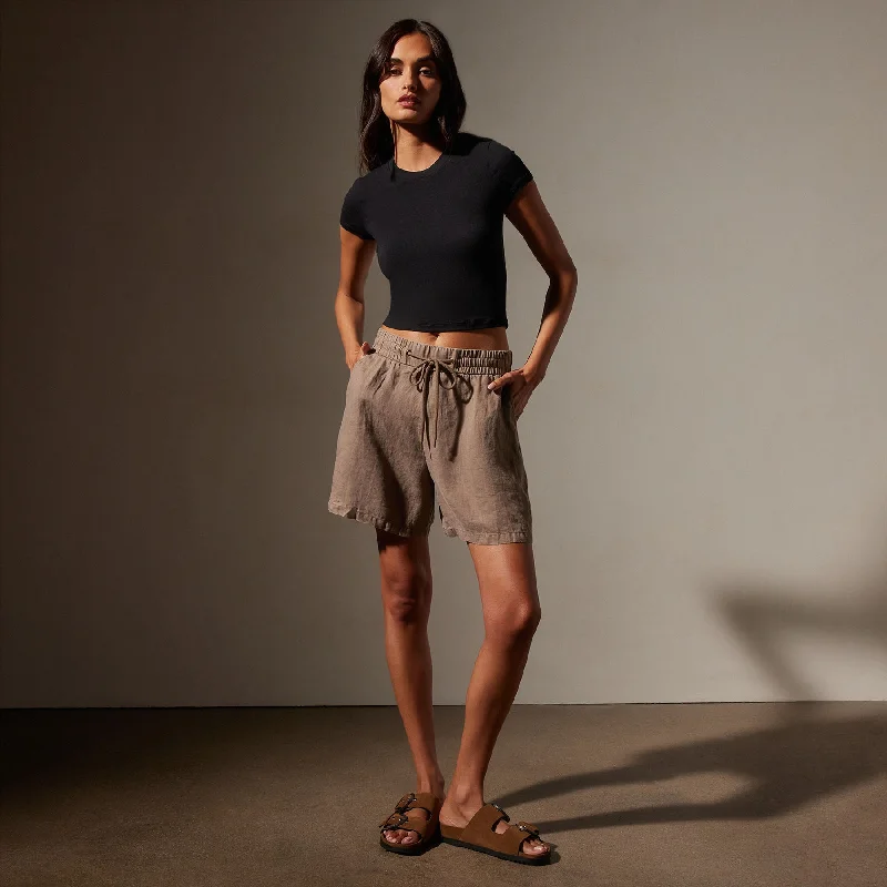 Relaxed Fit Linen Short - Cargo Pigment